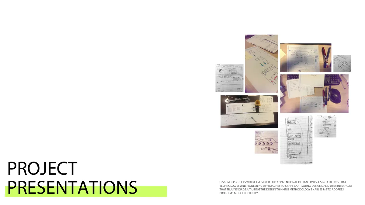 Sketches, wireframes and UX process work